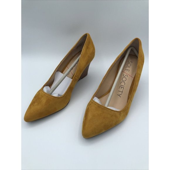 Sole Society Baked Yellow Wedge Heel Size 6M - Picture 4 of 12